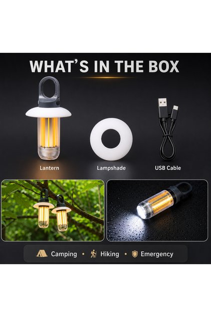 YY-17 LED Rechargeable Flashlight Camping Lantern 5 Modes Super Bright Portable Hanging T