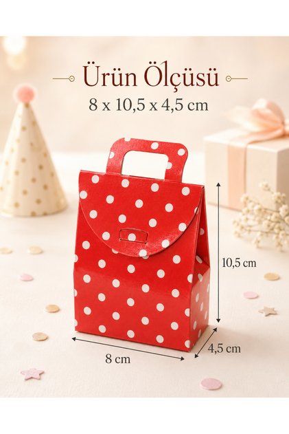 Mini Karton Hediye Çantası 10’lu Set Tek Renk – Parti Doğum Günü Hediyelik Çanta 8x10,5x4,5 cm