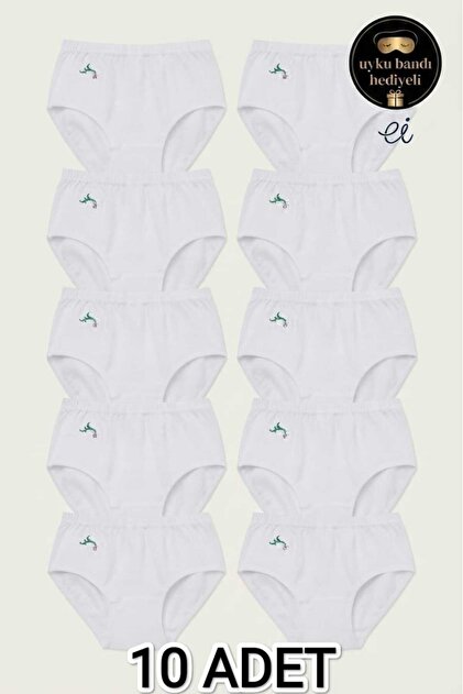 10-Pack 100% Cotton Elastic Waist Embroidered Women's Panties Plus Size High Waist Mommy Panties - Custom Made Sleep Band Gift