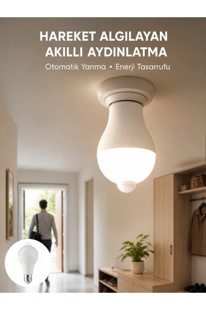 Sensörlü LED Lamba Otomatik Algılama Enerji Tasarruflu Aydınlatma