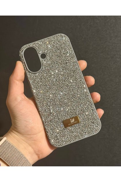 iPhone 16 Plus (6.7 Inch) Compatible Phone Case Shiny Diamond Stone Diamond Sparkling Cover with Swr Logo