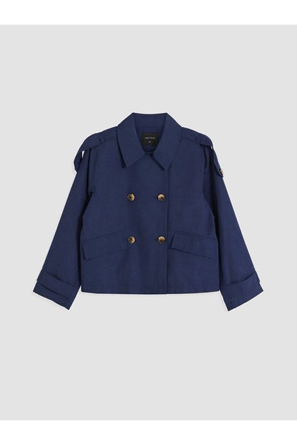 Lcw Vision Shirt Collar Women's Gabardine Trench Coat