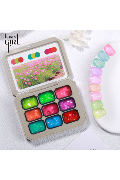 9 Colors Hema Free Designer Brand French UV Gel Nail Polish Set, using eco-friendly non-toxic vegan jelly formula