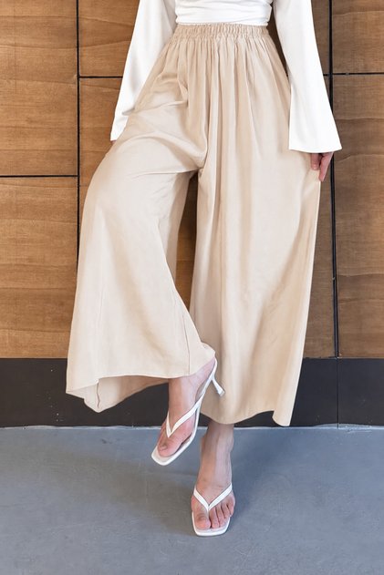 Women's High Waist Wide Leg Loose Tencel Fabric Pants Skirt