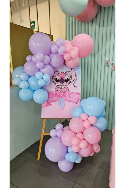 Stich Konsept Uyumlu Doğum Günü Balon Zincir Seti