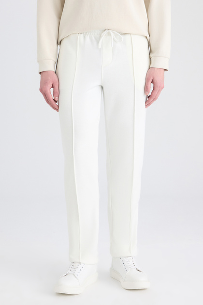Ds Damat Regular Fit Ecru Plain Sweatpants