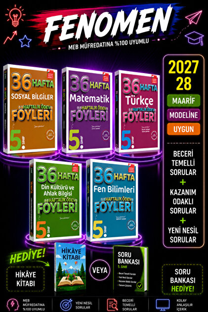 Fenomen Yayıncılık 5. Sınıf Türkçe,Matematik,Sosyal,Fen Bilimleri