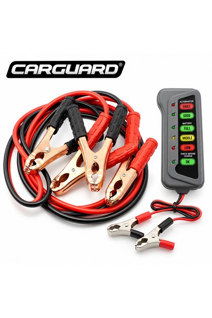 Set Pornire si Verificare Baterie Auto, Cabluri 300A si Tester Baterie-Alternator 12-24V