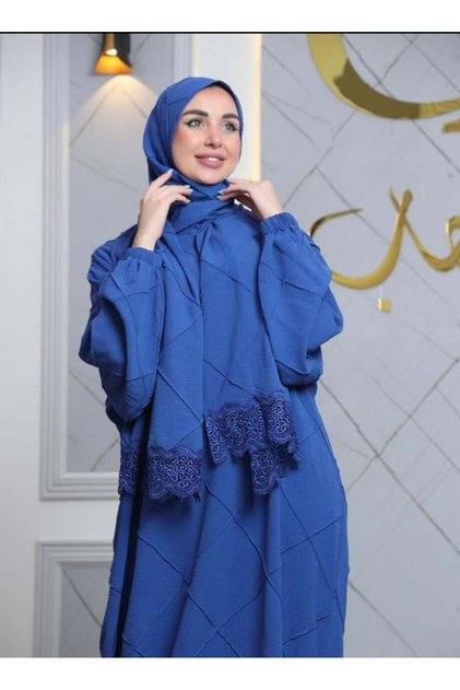 شرشف صلاة غنى حجاب محير درزات - نيلي