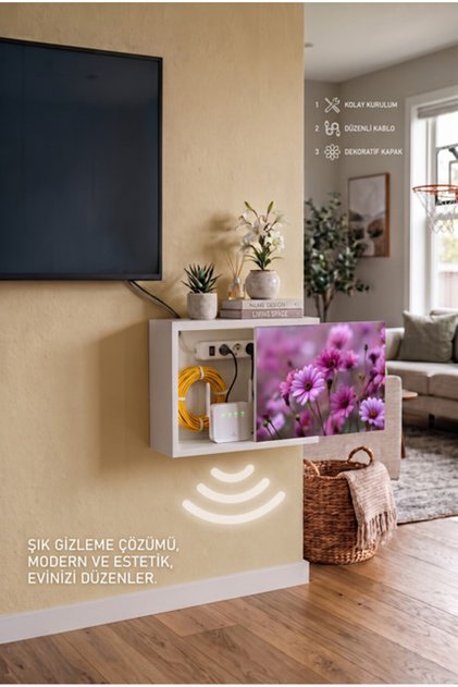 Wall Mounted Wooden Modem Storage Box Socket Fuse Box Storage Decorative Cable Hiding Cabinet