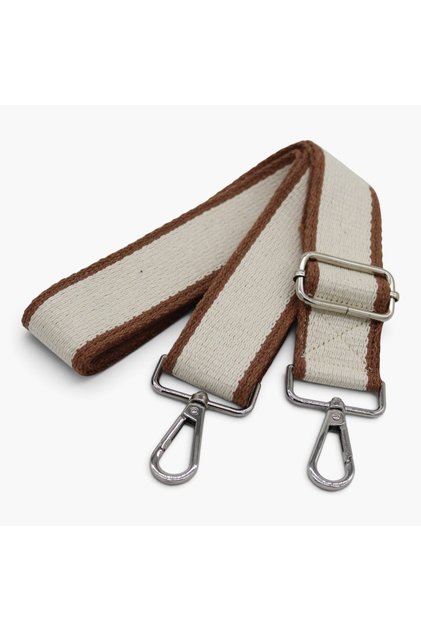Tan-Cream Cotton Adjustable Bag Strap (4cm X120)