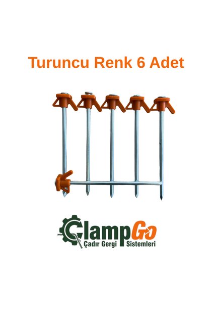 Sert Zemin Çadır-Tente-Tarp Kazığı 8 mm Kalınlığında 21 cm Uzunluğunda 6 Adet