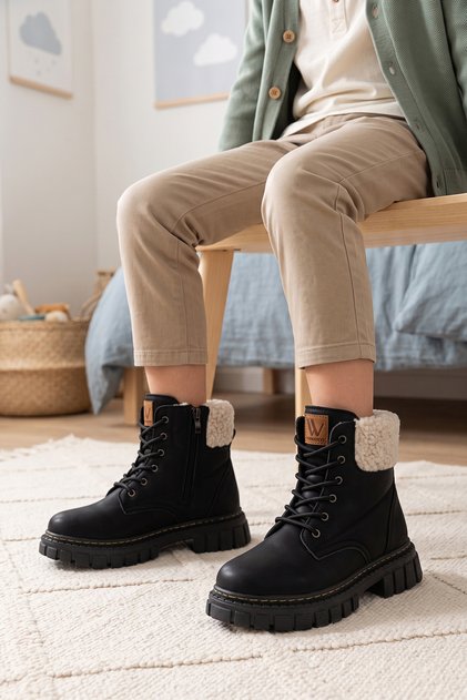 D033 Daily Girls' Furry Cold-Proof Boots