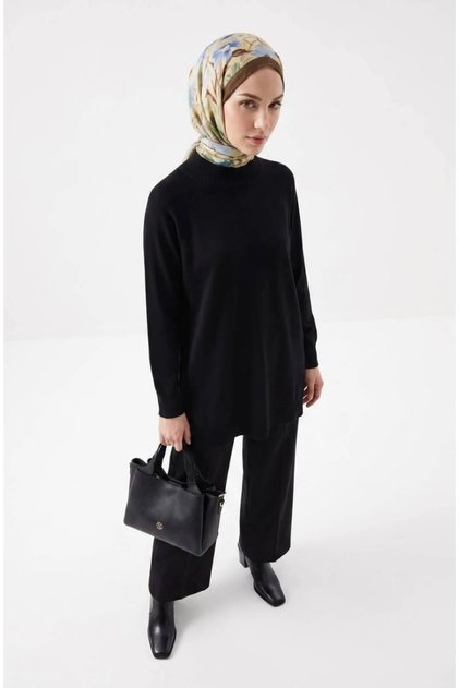 Tri̇ko Tunic - Ribbed - Raglan Sleeves - Perfect Fit - Fall&Winter