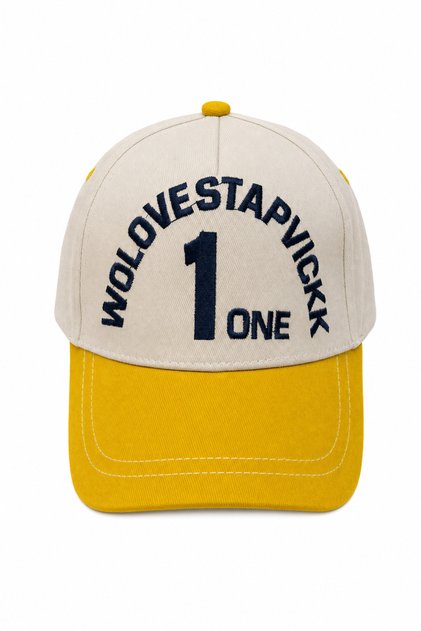 Unisex Cream Yellow Color Wolovestapvickk 1 One Printed Sports Hat