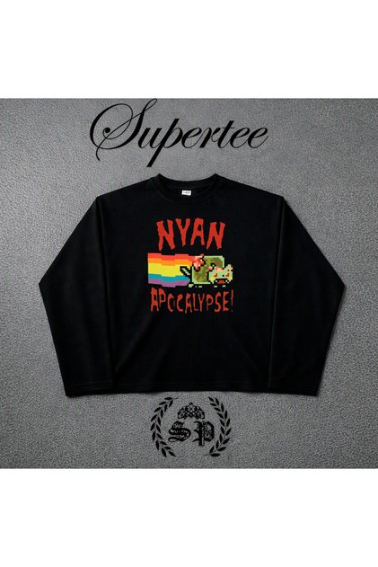 Supertee Design Nyan Nyan Harajuka Printed Long Sleeve Series