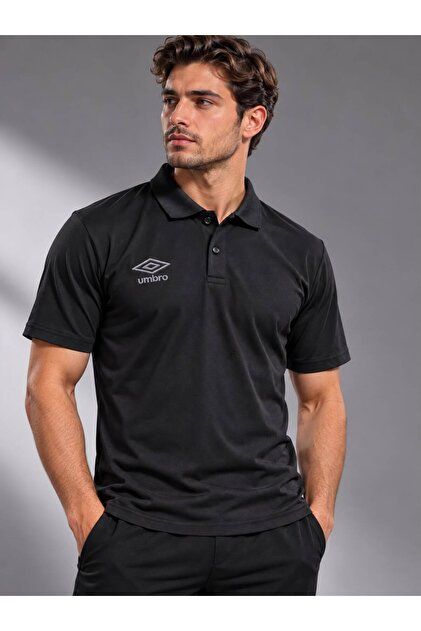 Black Kamp Erkek Siyah Pamuklu Polo Yaka Spor Tişört TF0590