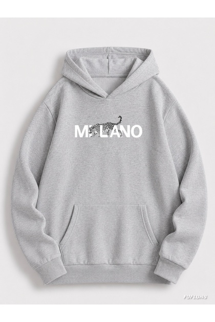 Milano Leopard Printed Oversized Unisex Hooded Sweatshirt