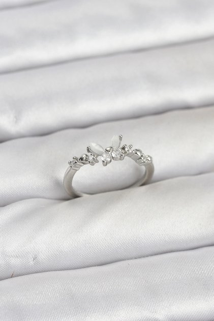 Model Silver Color Brass Women's Ring Tj-Byk3920