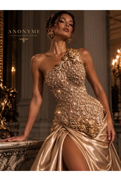 Anonyme Corset Golden Baroque cu Cristale și Ornamente 3D