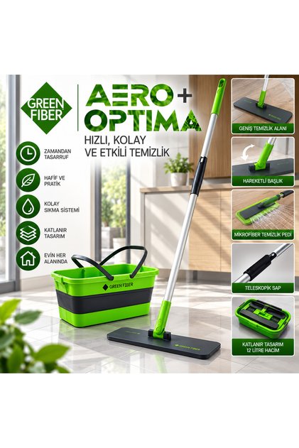 Greenway Sprey paspas Green Fiber AERO Ve Katlanır Kova Green Fiber OPTIMA