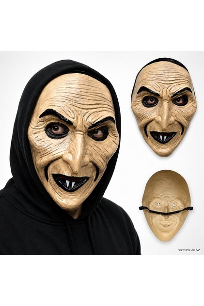 Spt-Gld Pointed-Toe Scary Old Woman (185804) Plastic Mask