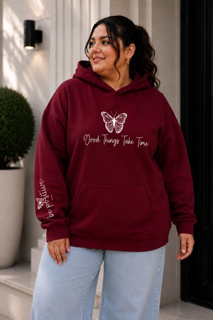 Women's Plus Size Oversize Hooded Sweatshirt Butterfly Print Kangaroo Pocket Youth Trend Casual Daily Hoodie L XL 2XL 3XL 4XL 5XL 6XL 7XL