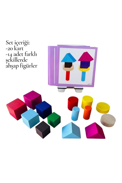 Logic Tower with Shapes/ Cube Building Educational Card Material