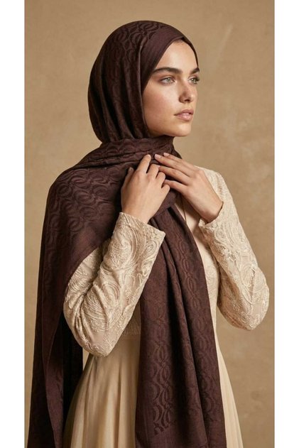 Chain Printed Naia Jacquard Shawl (60% Naia 40% Cotton)