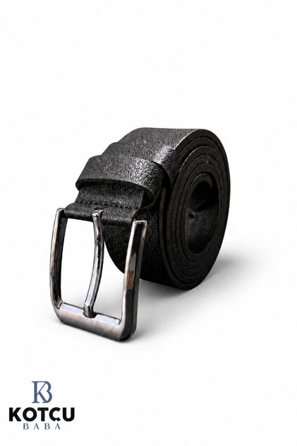 Faux Leather Classic Black 4 cm Men's Belt