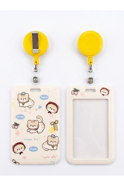 حامل بطاقات الهوية بتصاميم لطيفة مع بكرة سلك قابلة للسحب Cute ID Card Badge Holder with Retractable Reel and Clip