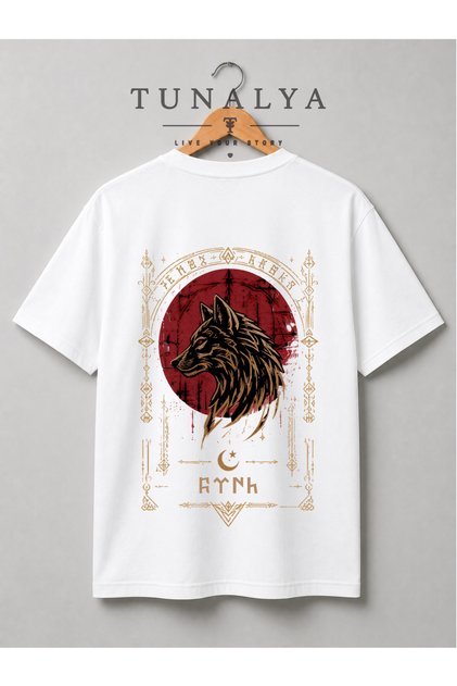Tunalya Strong Bozkurt Special Design Premium Printed Unisex Cotton T-Shirt - High Quality