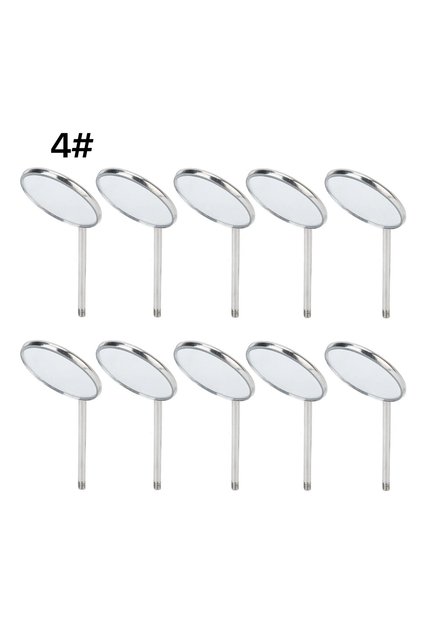 Size4 (10 Pcs ) 5/10Pcs Dental Stainless Steel Dental Mouth Mirror 4/5 Anti Fog Front Surface Dentis