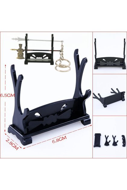 Small-7cm 3-layer Katana Shelf Wooden Sword Rack Support Display Stand Floor Japanese Katana Samurai