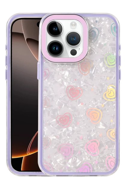 Apple iPhone 16 Pro Max Compatible Lumi Patterned Cover - Purple
