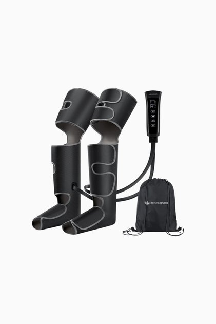 Air Compression Leg Massager, 6 Modes & 3 Vibration, Circulation & Pain Relief - Black