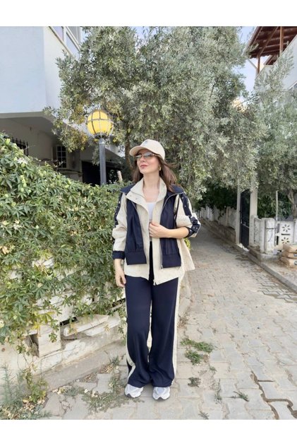 Garnili Belden Büzgülü Astarlı Takım