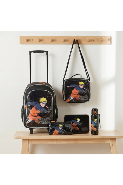 Hollywood Magic 5-Piece School Trolley Bag Set for Boys 5-8 Years with Lunch Bag - 16 inches