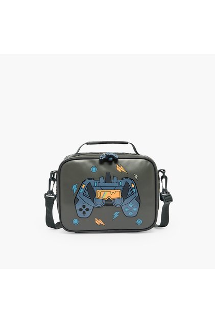 Game Print Lunch Bag for Boys 5-8 Years with Zip Closure