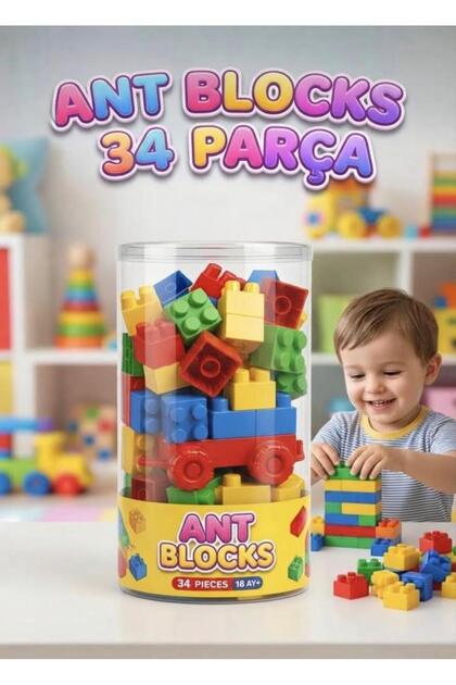Ant Blocks 34 Parça Yapı Blokları Eğitici ve Eğlenceli Zeka Geliştirici Oyuncak