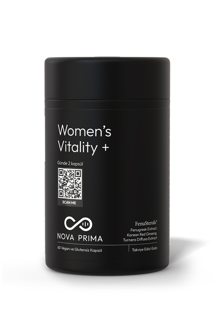 Women's Vitality+ Çemen Ekstresi, Damiana, Kore Ginsengi, L-Arginin & Lepidium Meyenii 60 Kapsül