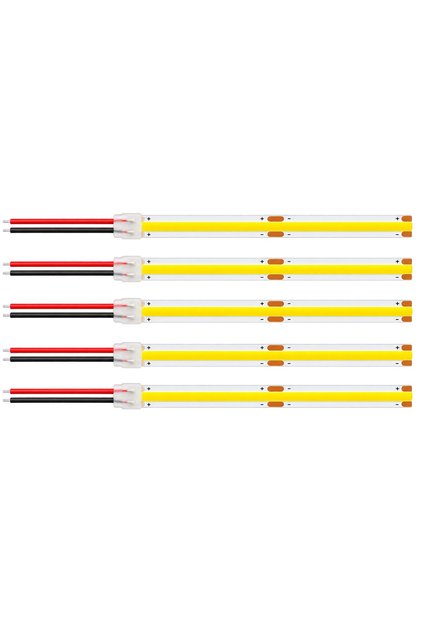 Conectori cu Fir pentru Bandă LED COB 8 mm, 2 Pini, 10 cm, Fără Lipire, Set 5 Bucăți