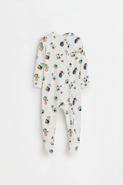 Baskılı tek parça interlok pijama