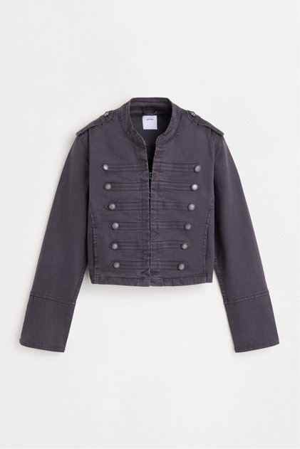 Napolyon tarzı denim ceket