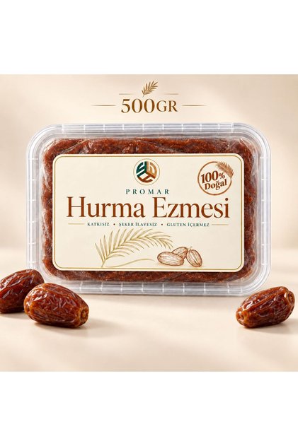 Katkısız Doğal Hurma Ezmesi - %100 Hurma Püresi 500 Gr