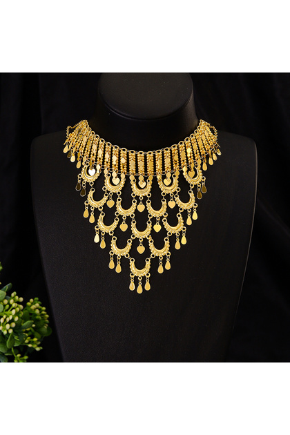 24K gold-plated necklace for women, Dubai gold jewelry, fashion necklace