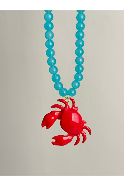 Glass bead crab necklace