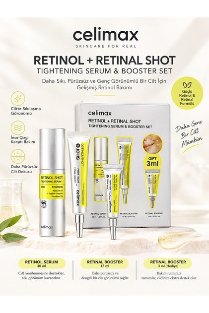 Retinol Shot 30 ml & Retinal Shot 15 ml + Booster 3 ml - Firming and Renewing Skin Care Set