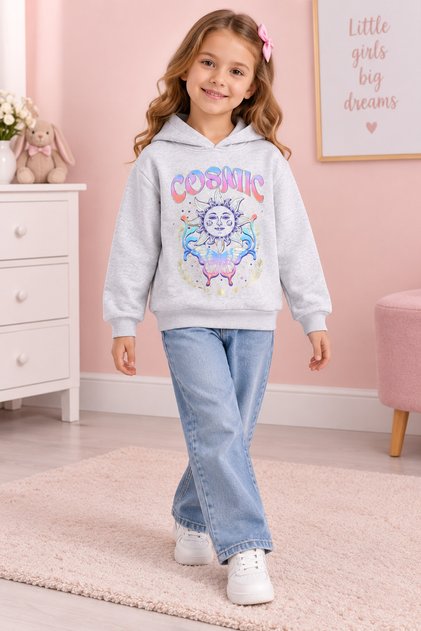 Kapüşonlu Yazılı Sweatshirt