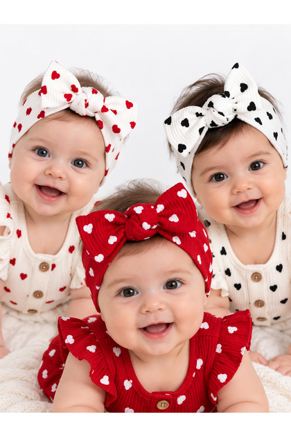 Baby Girl 3-Piece Tie-Back Hairband Set – Patterned and Colorful